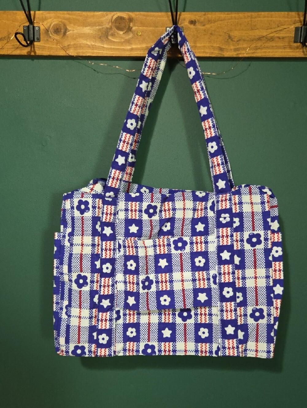BAGGU X Sandy Liang Cloud Carry-On - Market Plaid Blue NWT - Picture 4 of 4
